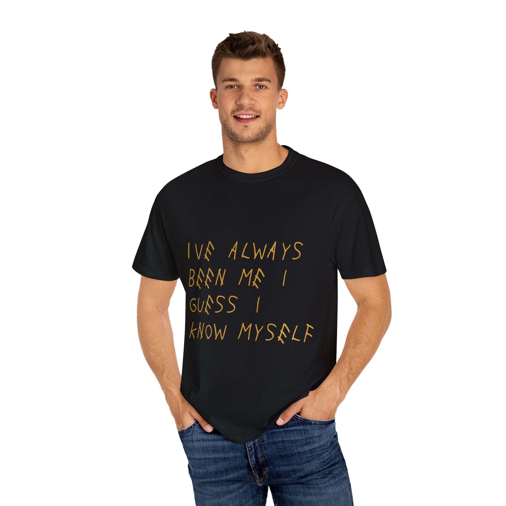 Know Myself Lyric Script Dyed Tshirt Printify