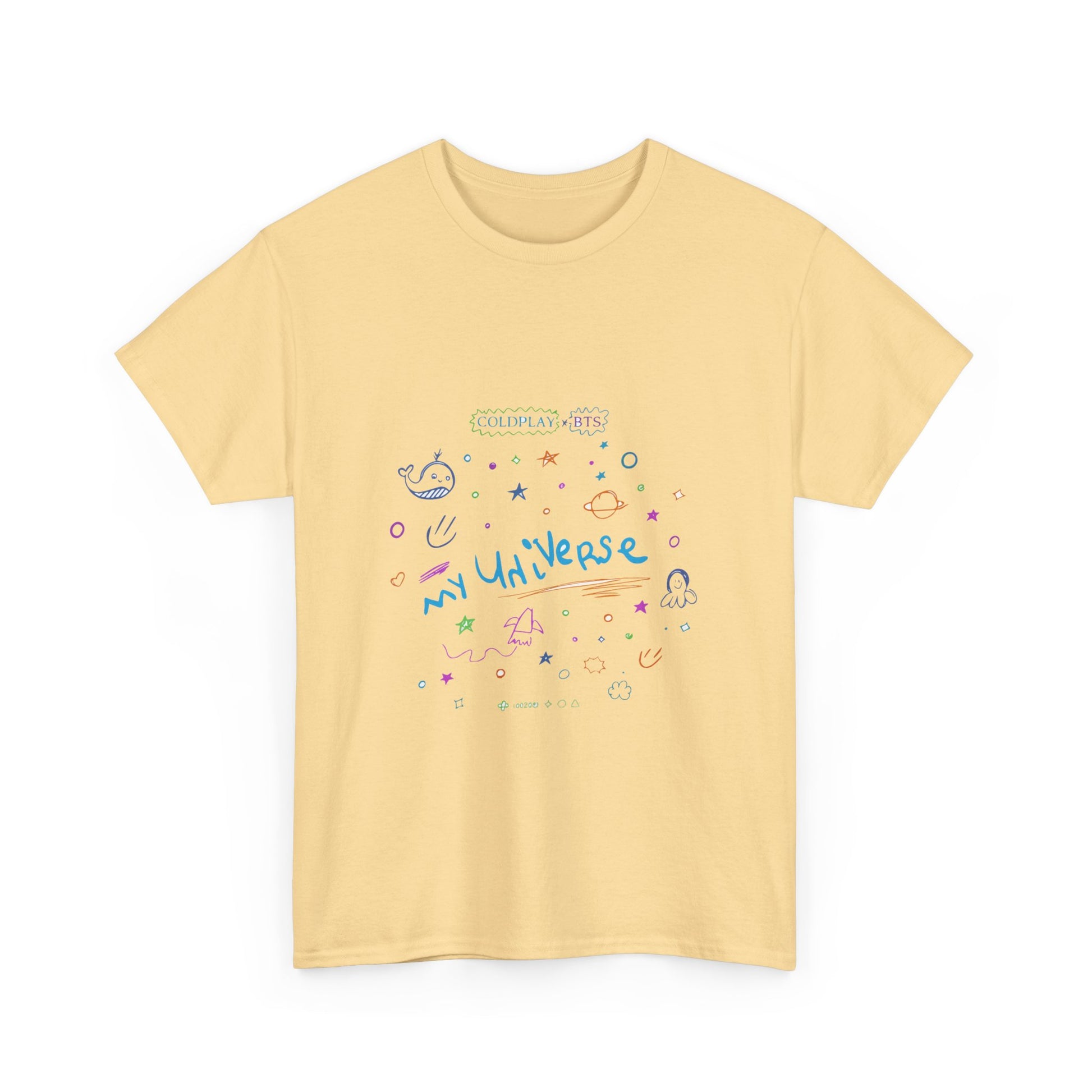 Neon Space Doodles Unisex Cotton Tee Printify