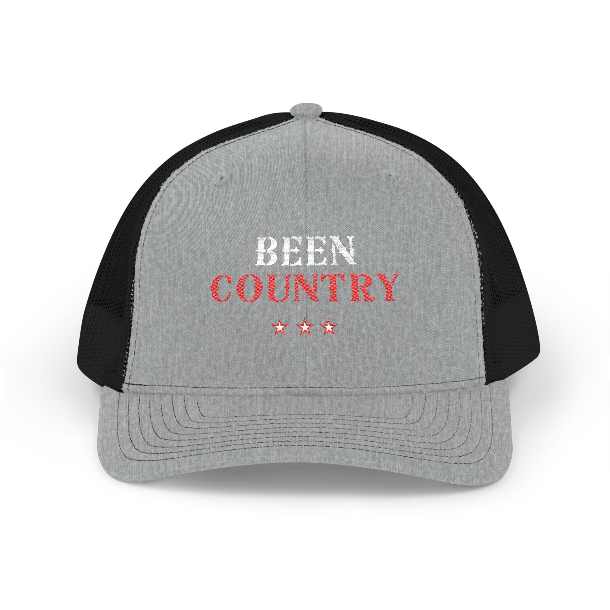 Red Country Western Star Snapback Trucker Cap (Embroidery) - snazzymerch