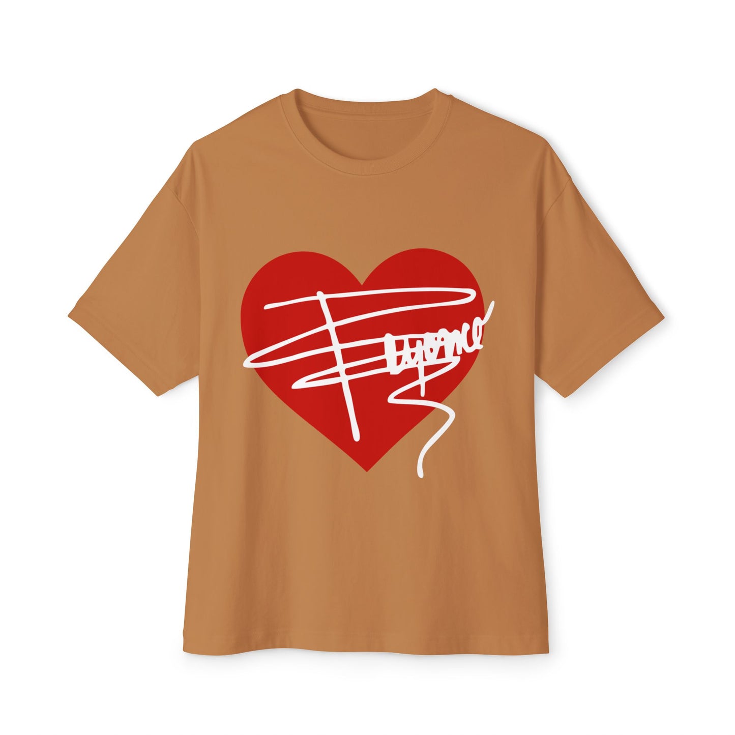Heartline Script Love Art Unisex Oversized Boxy Tee - snazzymerch