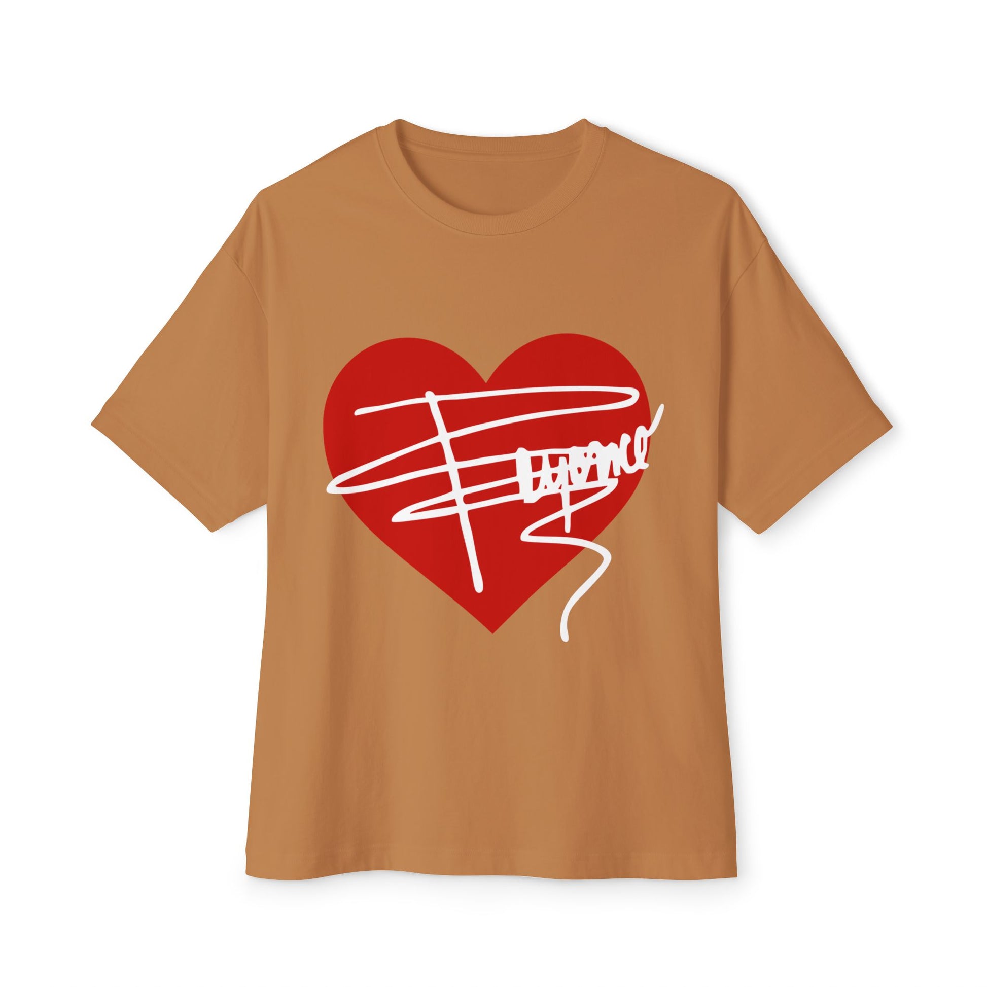 Heartline Script Love Art Unisex Oversized Boxy Tee - snazzymerch