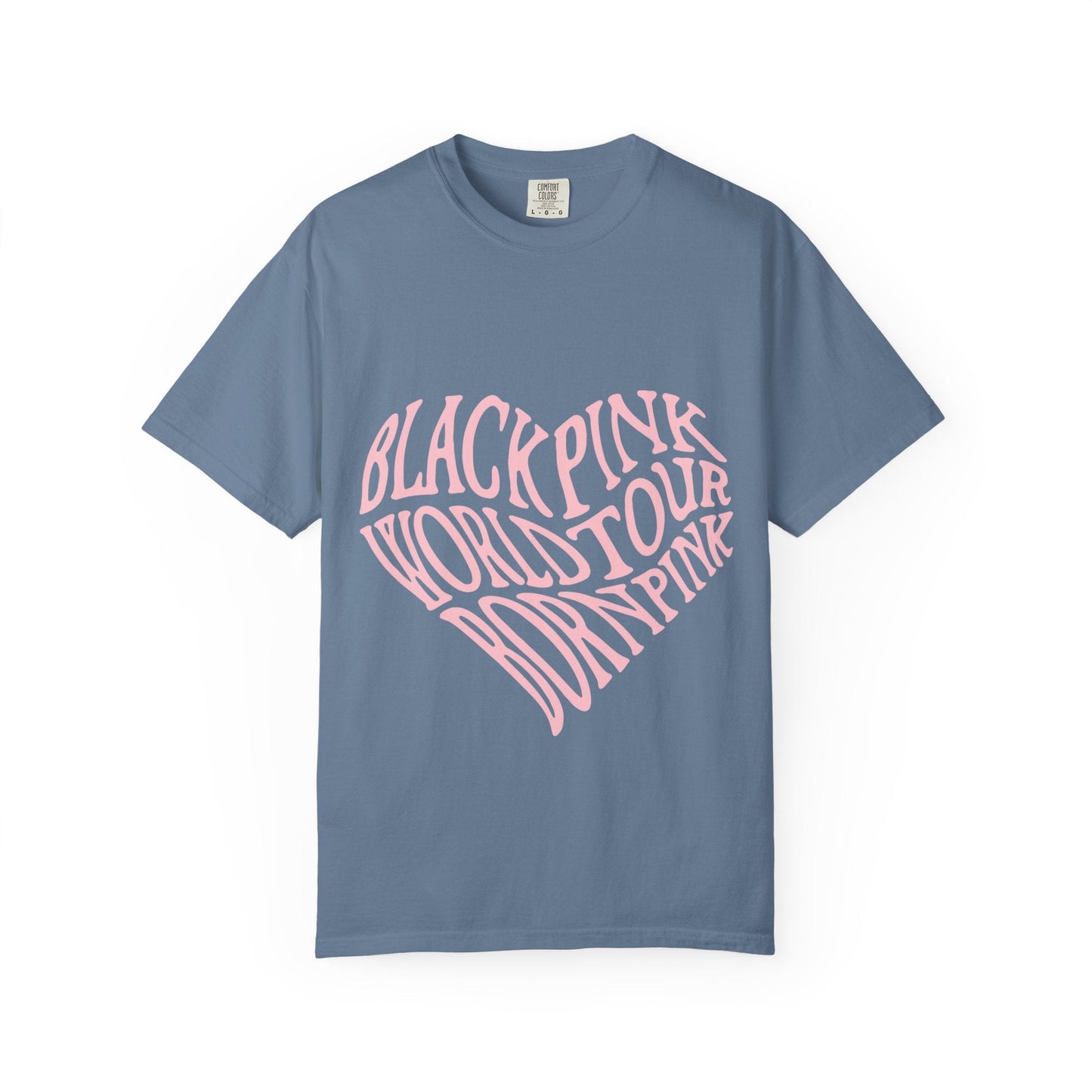 Born Pink Heart Typography – Dyed T-shirt Printify