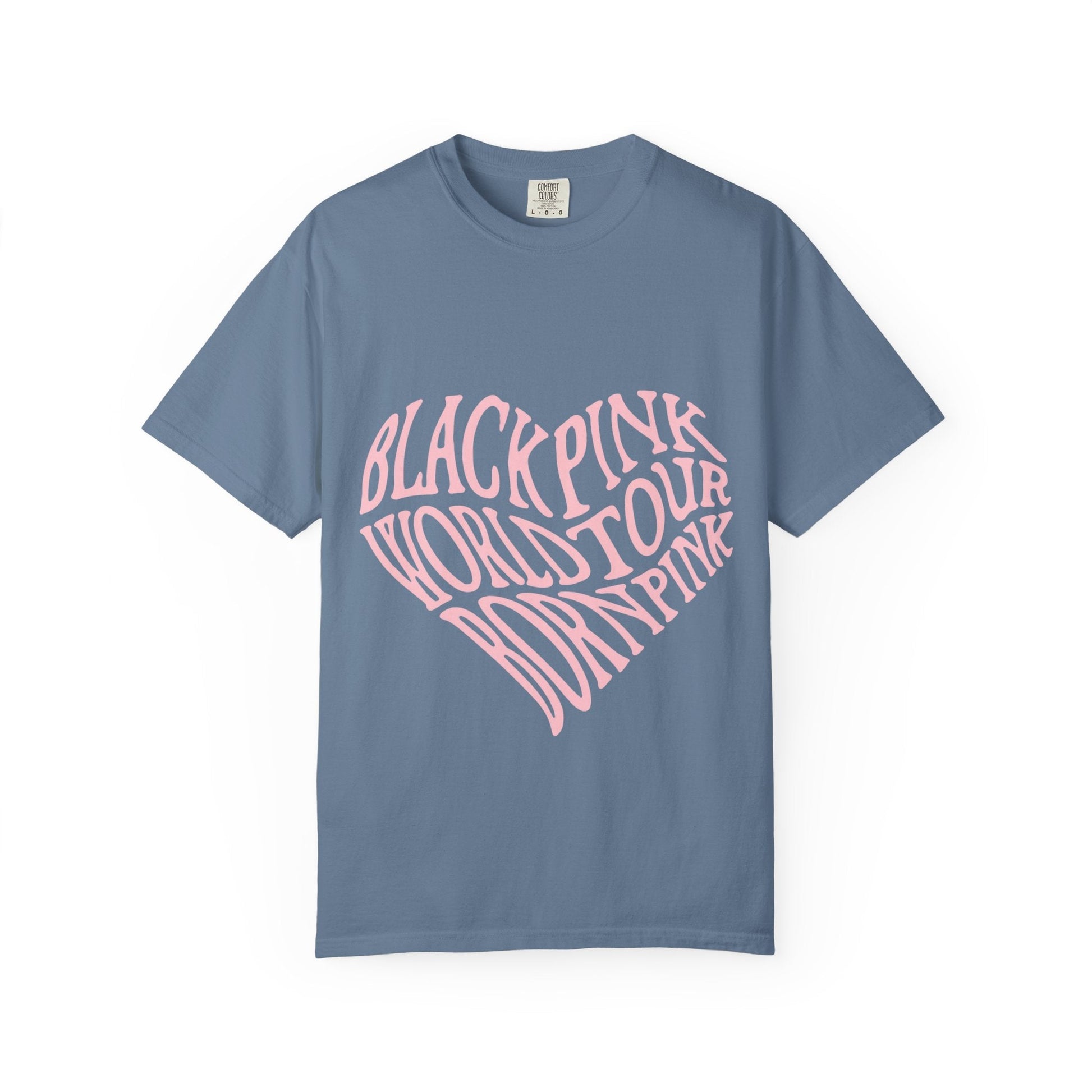 Born Pink Heart Typography – Dyed T-shirt Printify