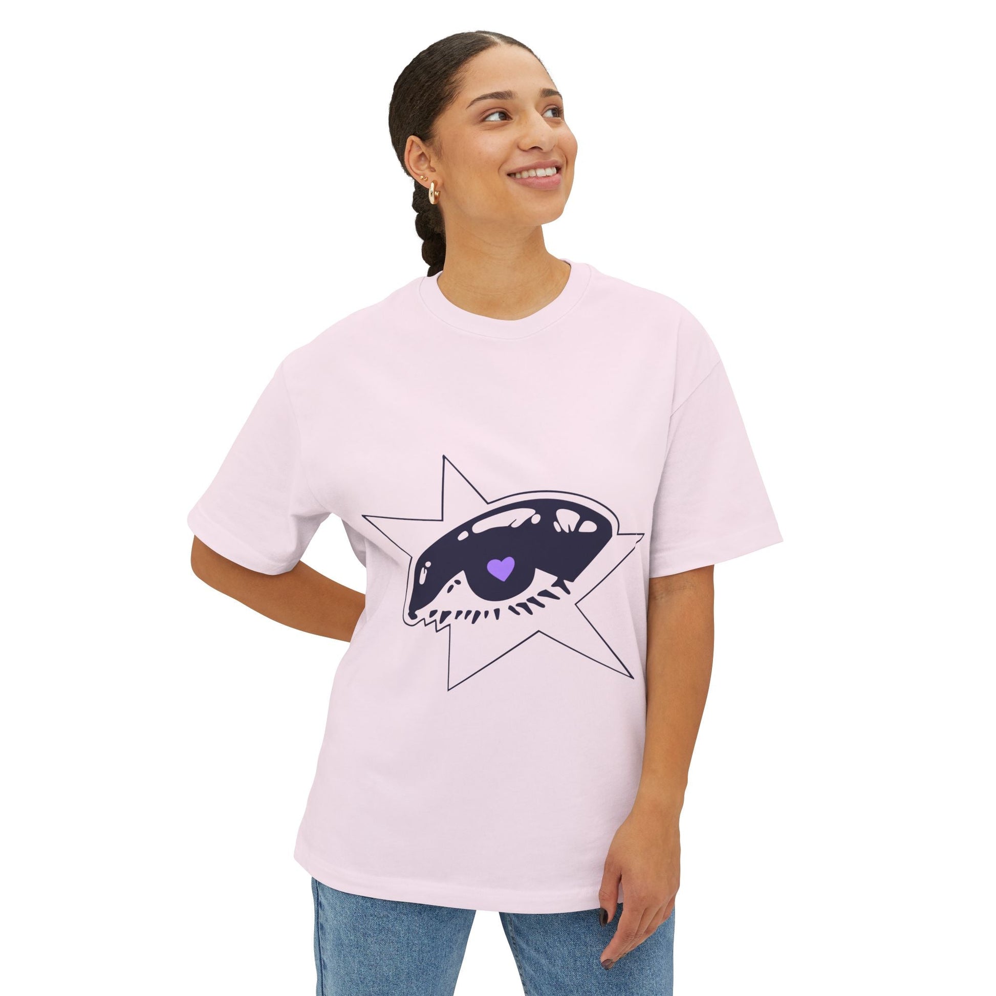 Purple Starry Eye-Oversized Tee Printify