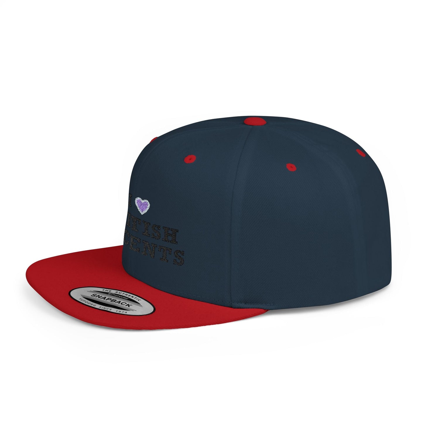 I Love British Accents - Flat Bill Snapback Printify