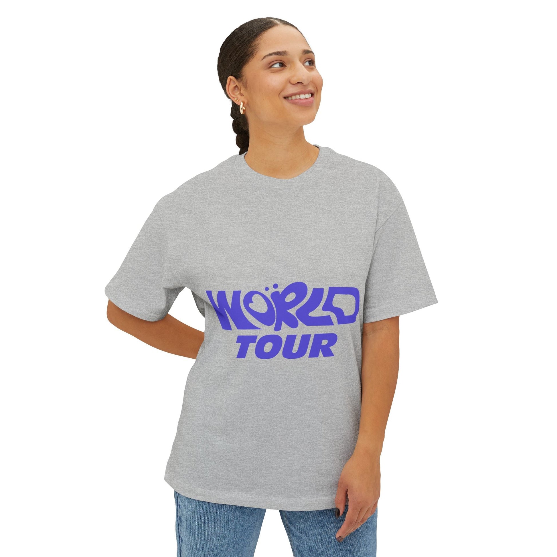 World Tour Bubble Letter-Oversized Tee Printify
