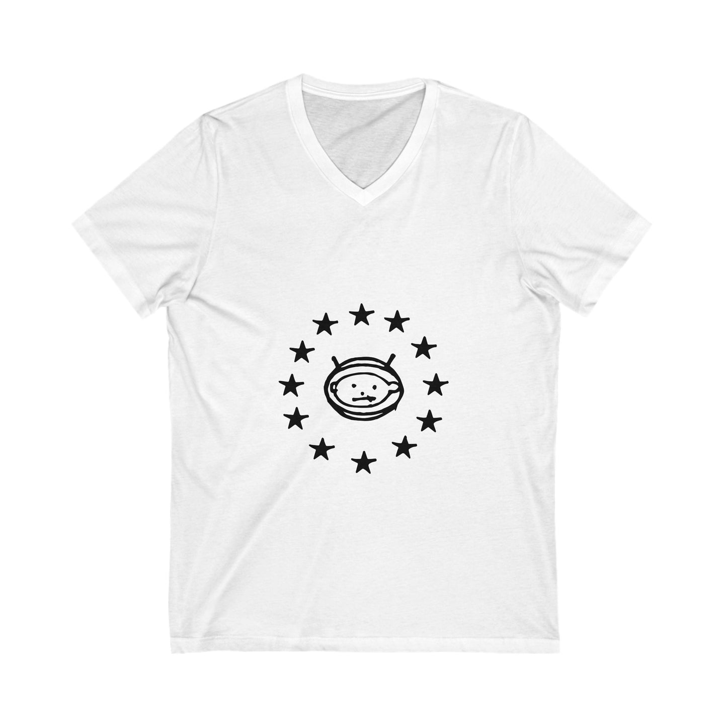 Electric Guitar Silhouette Unisex Jersey Short Sleeve V-Neck Tee - snazzymerch