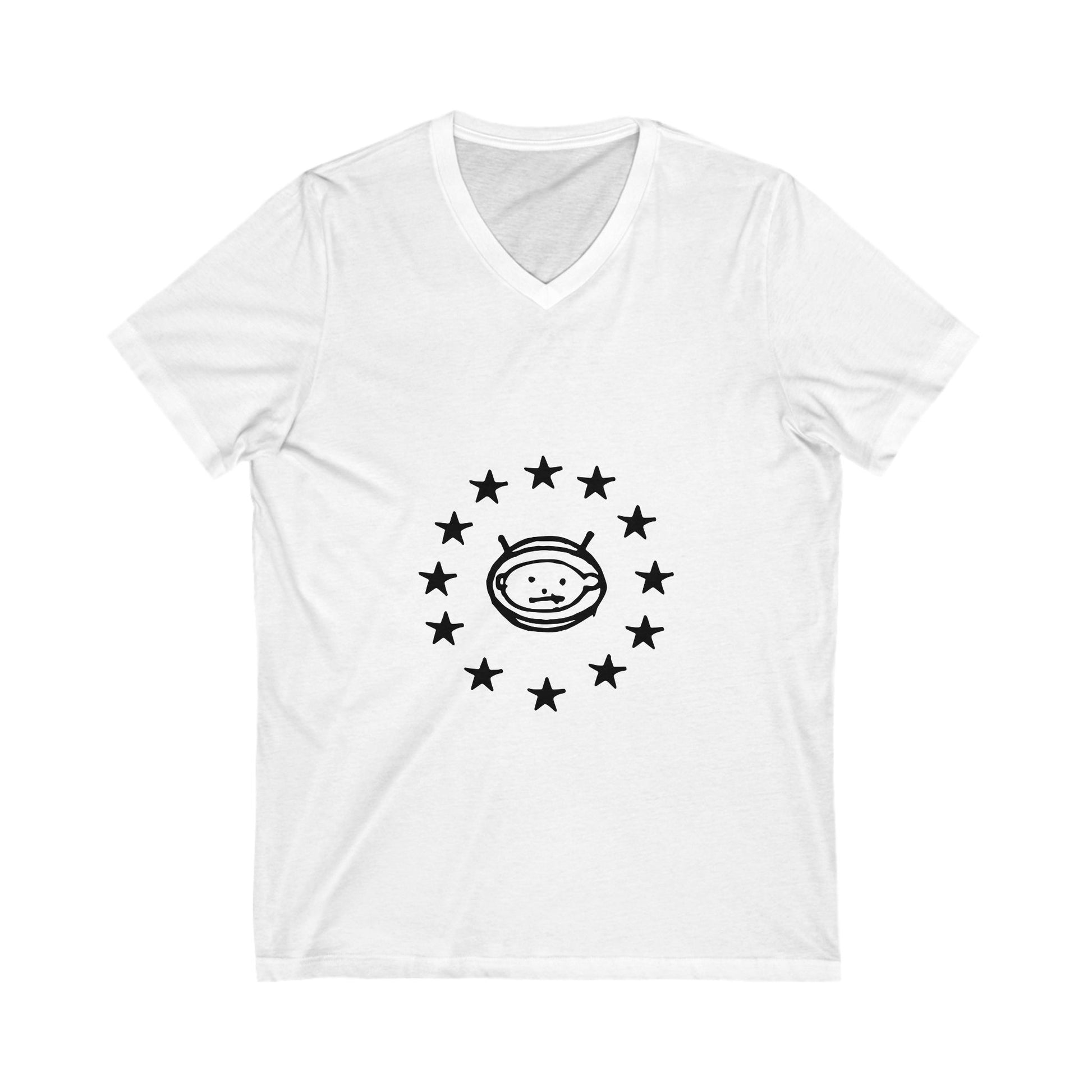 Electric Guitar Silhouette Unisex Jersey Short Sleeve V-Neck Tee - snazzymerch