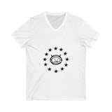 Electric Guitar Silhouette Unisex Jersey Short Sleeve V-Neck Tee - snazzymerch