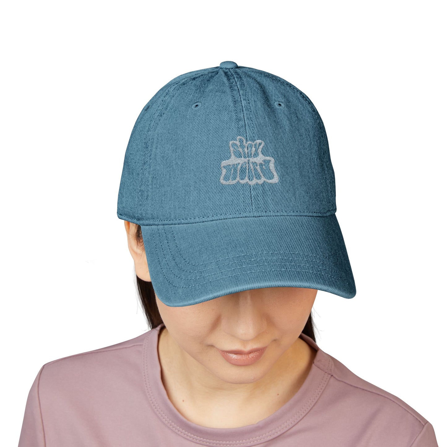 Retro Pink “Stay Weird” Typography Denim Hat (Embroidery) - snazzymerch