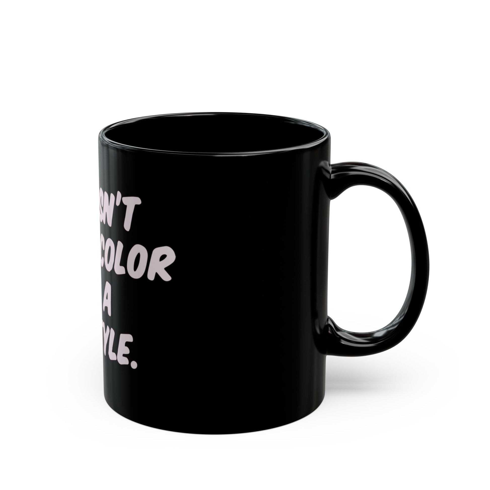 Lifestyle in Pink Black Mug (11oz, 15oz) - snazzymerch