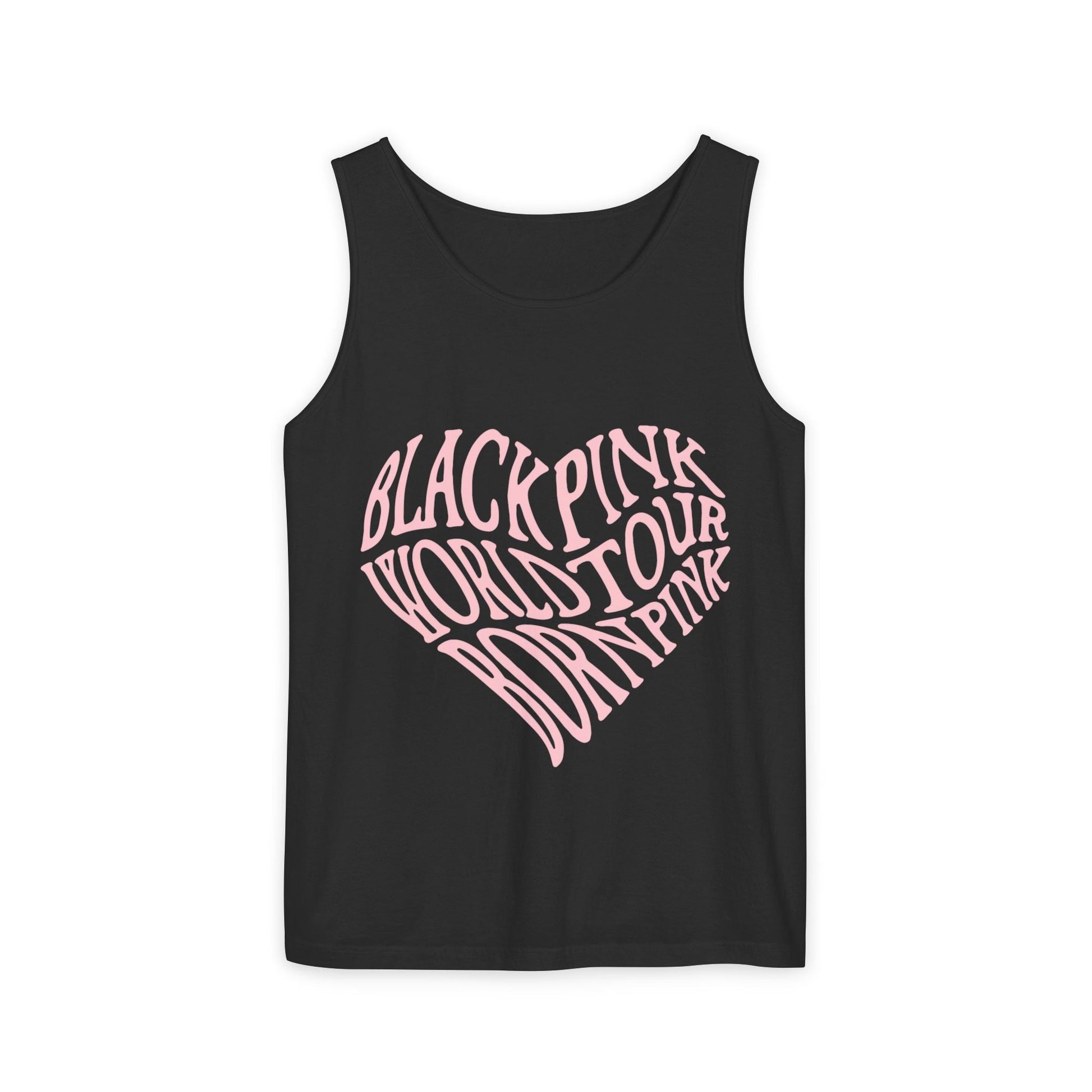 Born Pink Heart Typography – Dyed Tank Top Printify