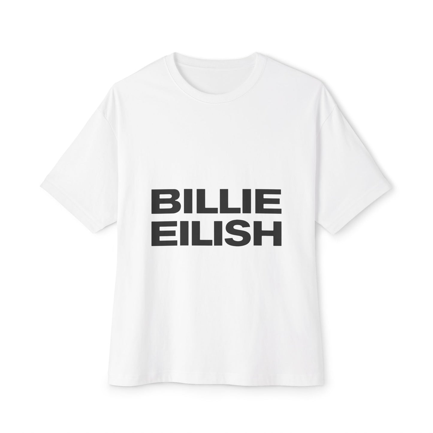 Billie Eilish Inspired Oversized T-Shirt – Stacked Glow Text Edition Printify