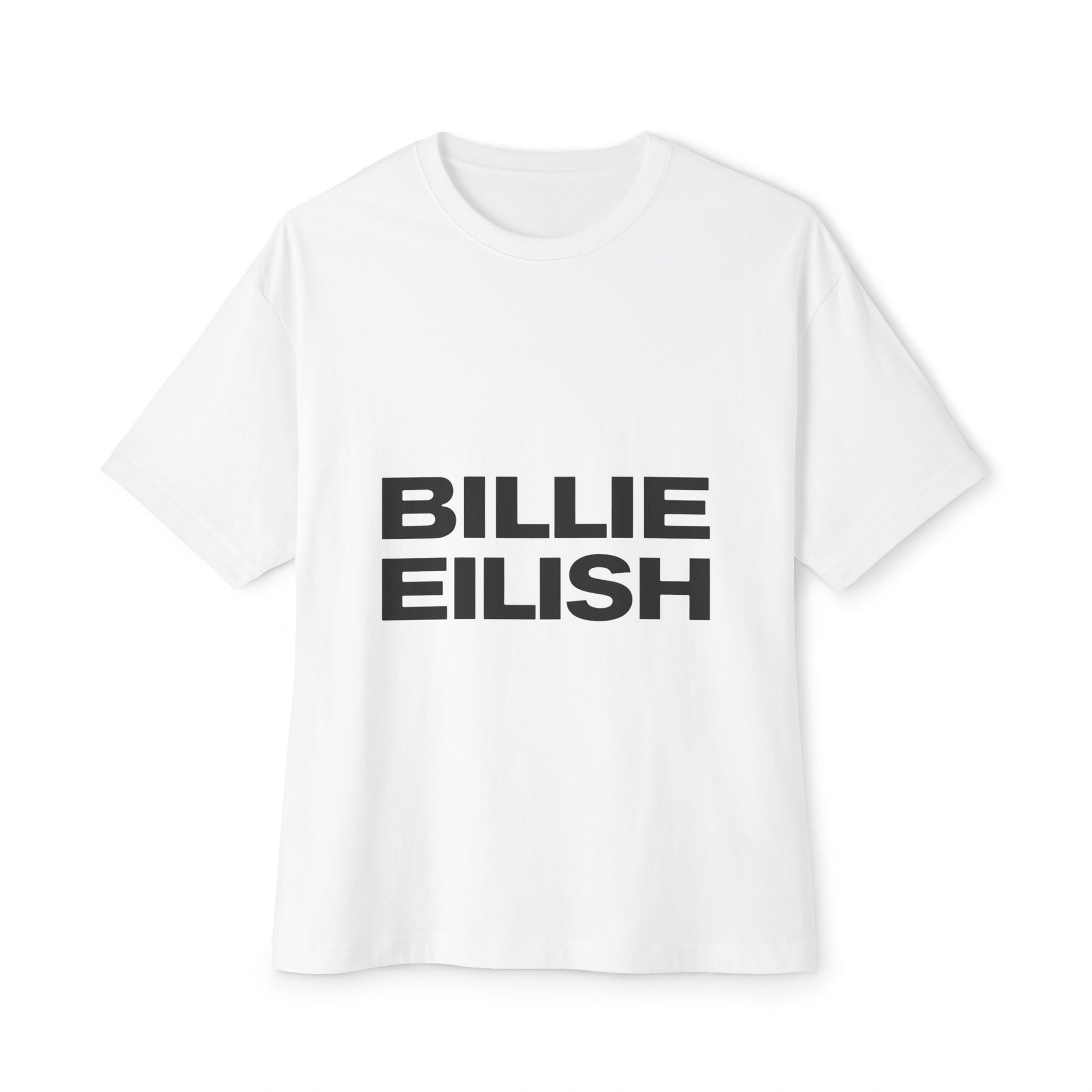Billie Eilish Inspired Oversized T-Shirt – Stacked Glow Text Edition Printify