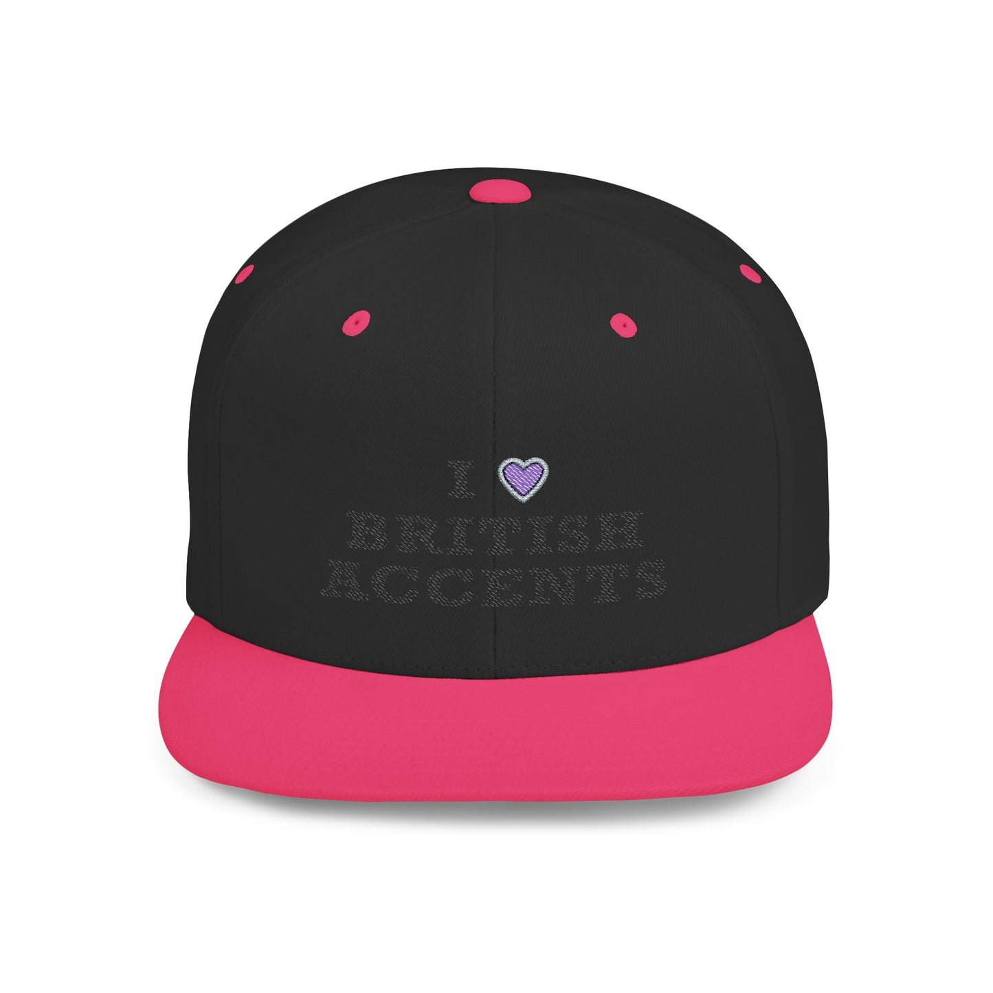 I Love British Accents - Flat Bill Snapback Printify