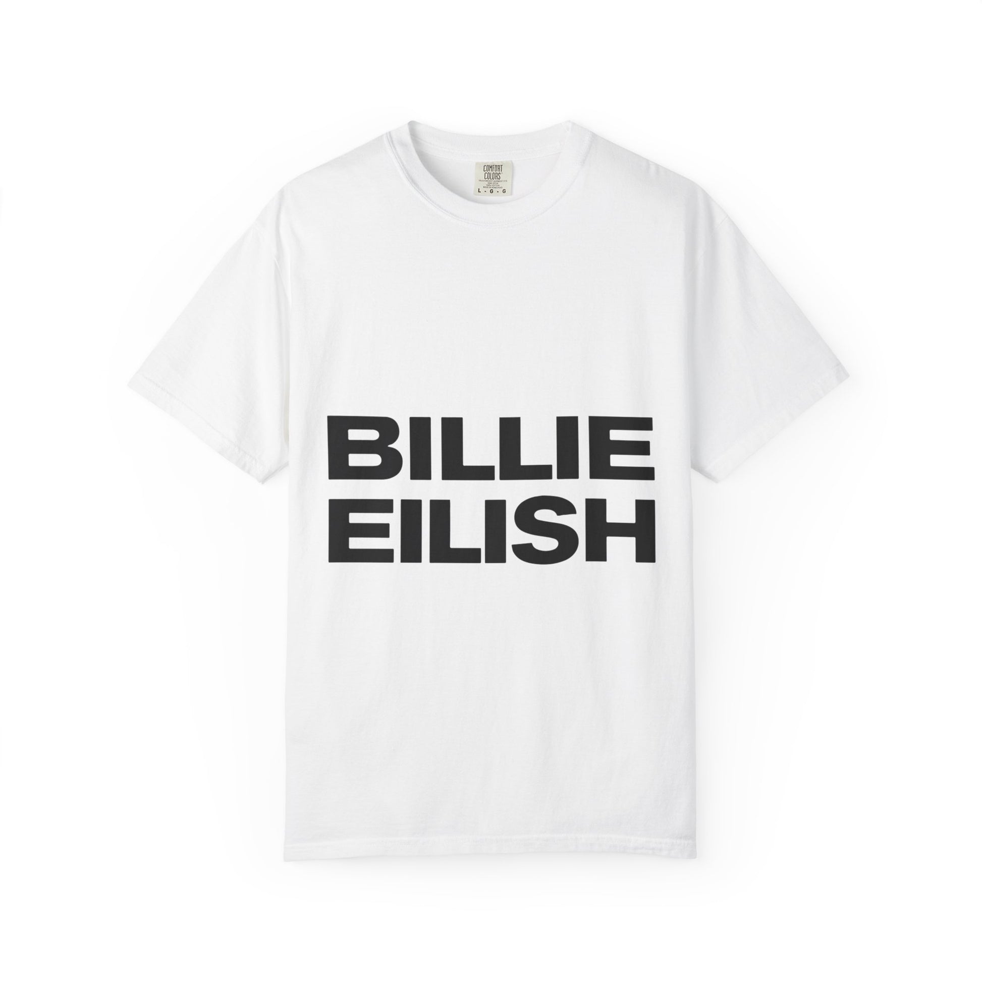 Billie Eilish Inspired Dyed T-shirt – Stacked Glow Text Edition Printify