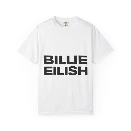 Billie Eilish Inspired Dyed T-shirt – Stacked Glow Text Edition Printify