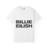 Billie Eilish Inspired Dyed T-shirt – Stacked Glow Text Edition Printify
