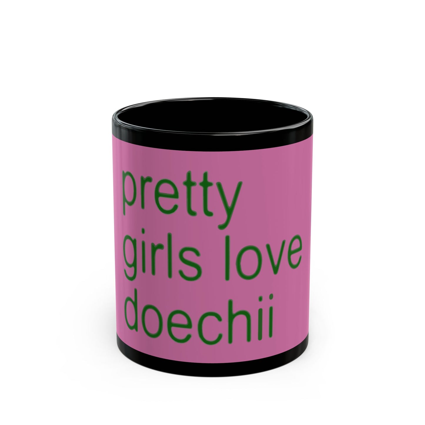 Green Text Statement Black Mug (11oz, 15oz) - snazzymerch