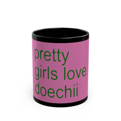 Green Text Statement Black Mug (11oz, 15oz) - snazzymerch