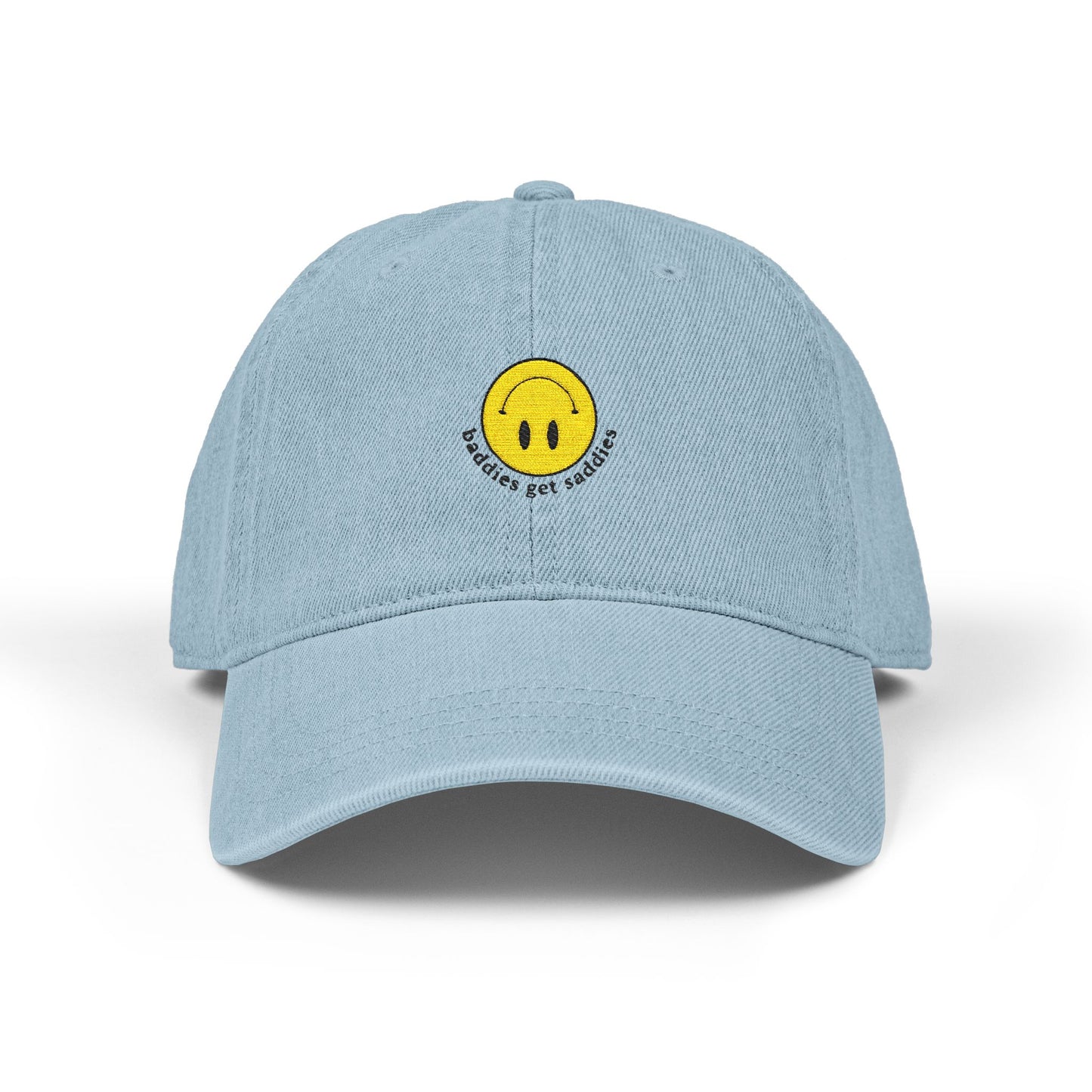 Yellow Smiley Denim Hat (Embroidery) - snazzymerch