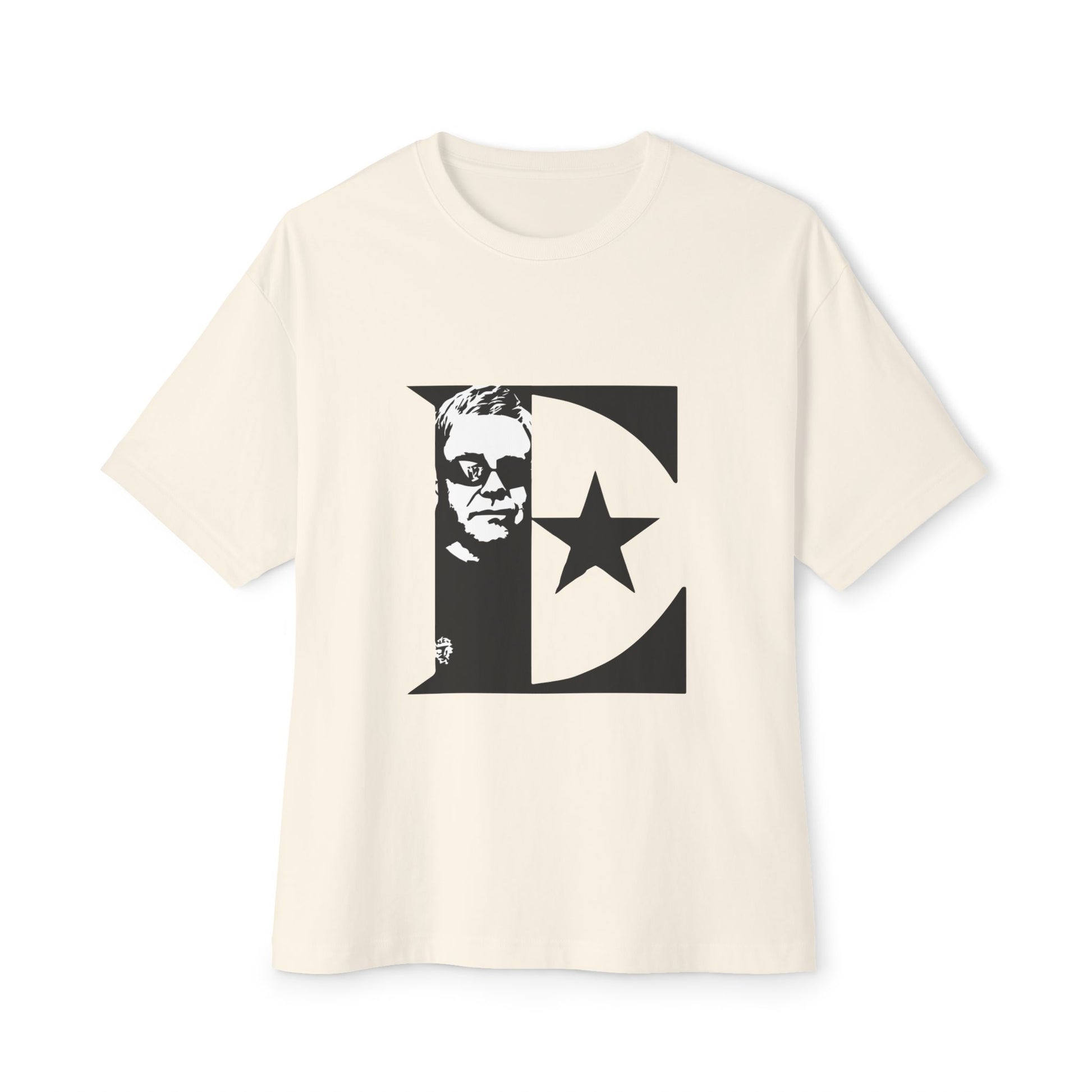 Black & White Portrait Unisex Oversized Boxy Tee - snazzymerch
