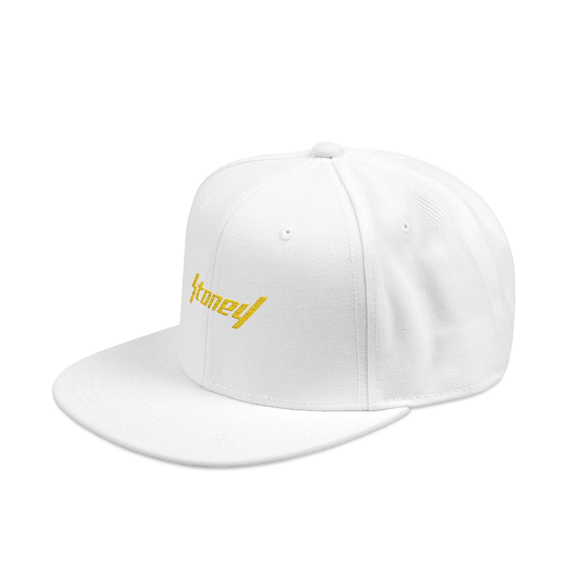 Orange Lightning Text Logo Snapback Cap Printify