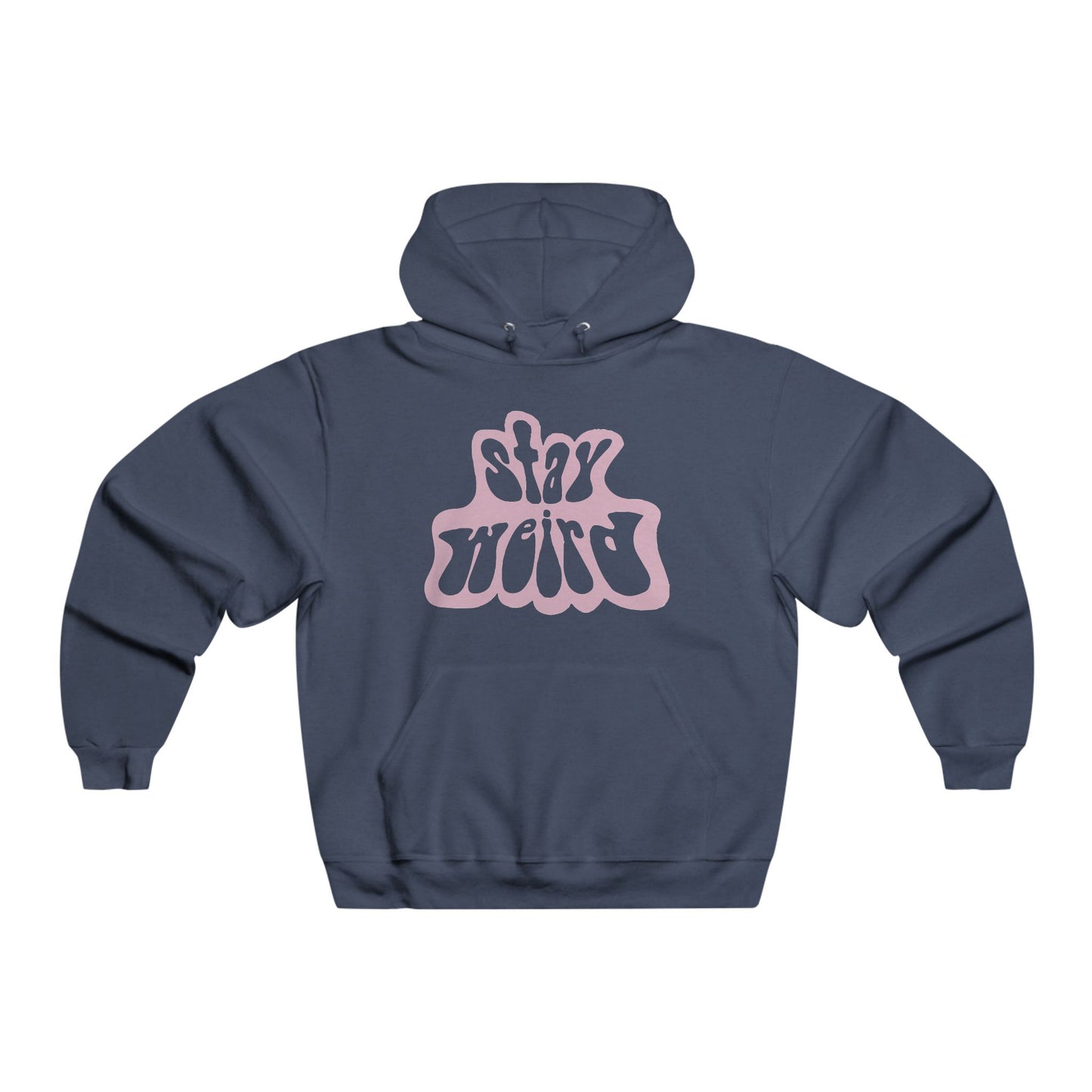 Retro Pink “Stay Weird” Typography Men's NUBLEND® Hooded Sweatshirt - snazzymerch