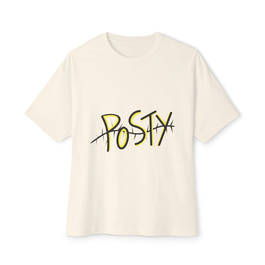 Abstract Black Barbed Wire Unisex Oversized Boxy Tee Printify