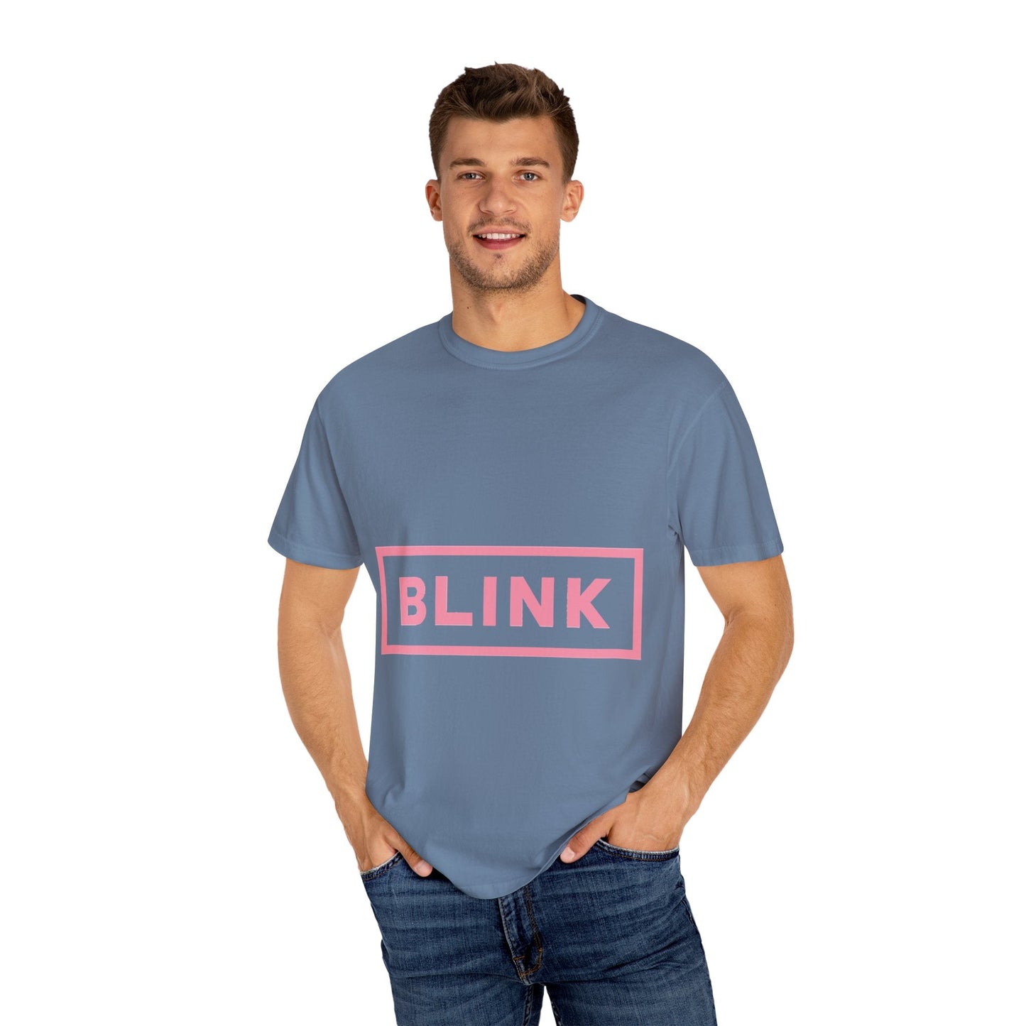Minimal BLINK Logo – Dyed T-shirt Printify