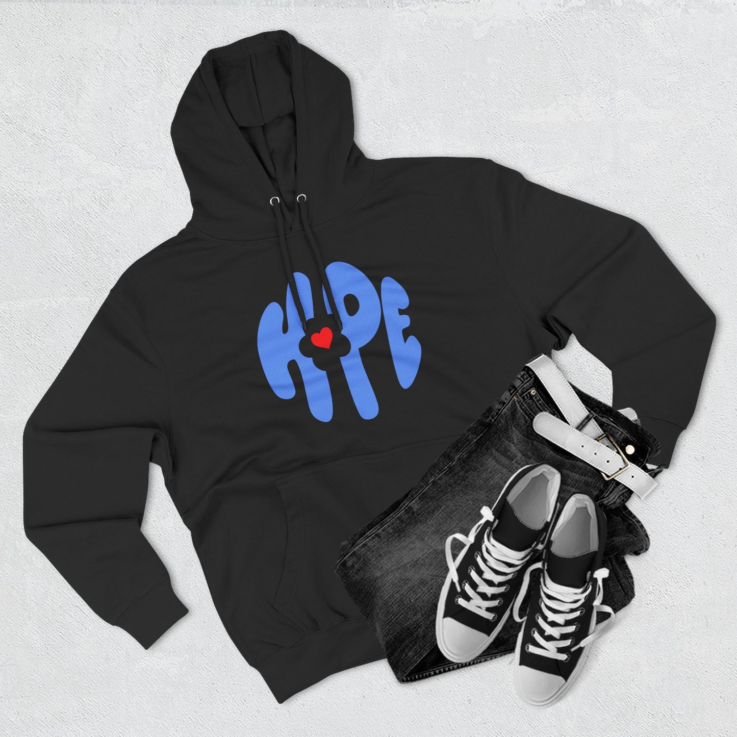 Heart of Hope Retro Three-Panel Fleece Hoodie - snazzymerch