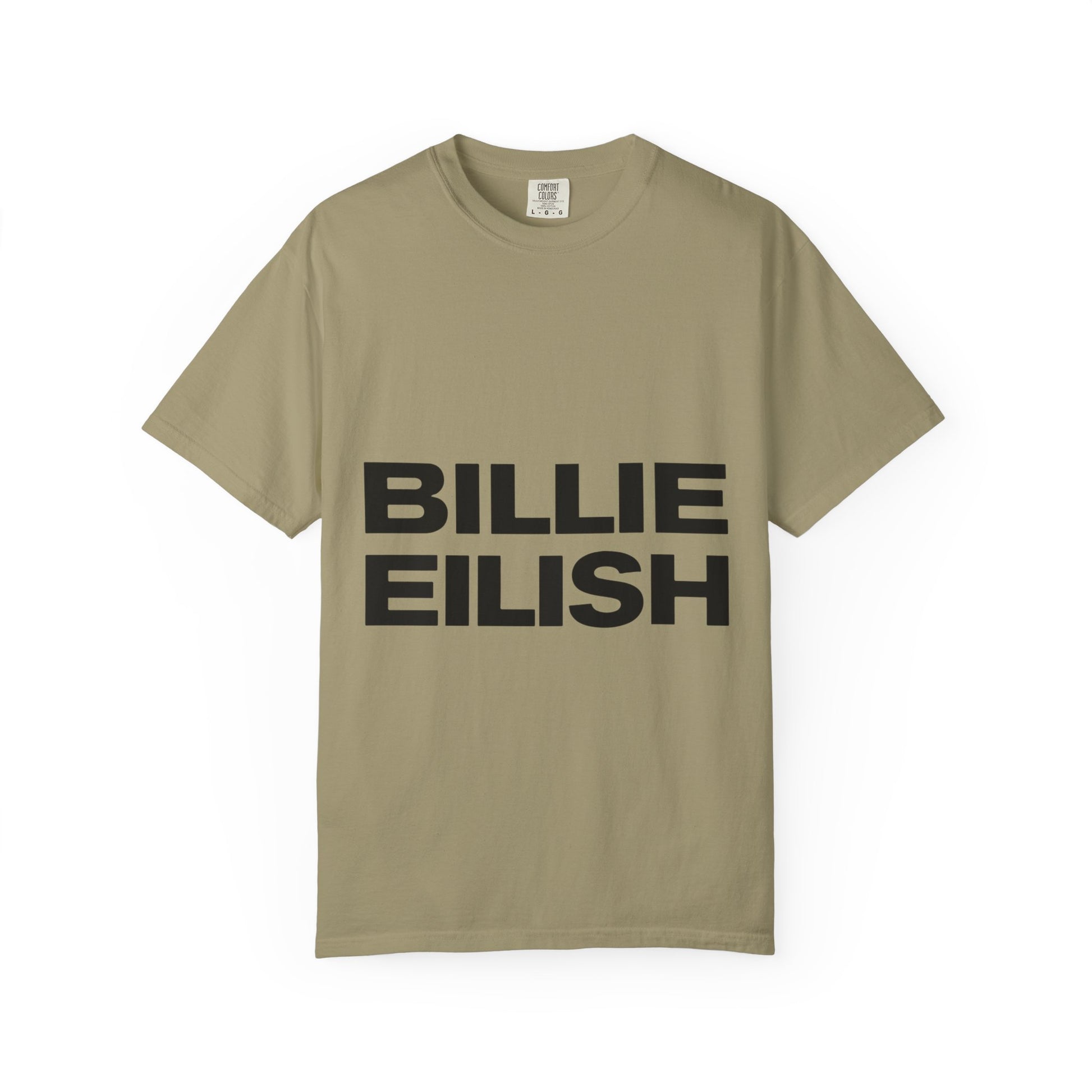 Billie Eilish Inspired Dyed T-shirt – Stacked Glow Text Edition Printify