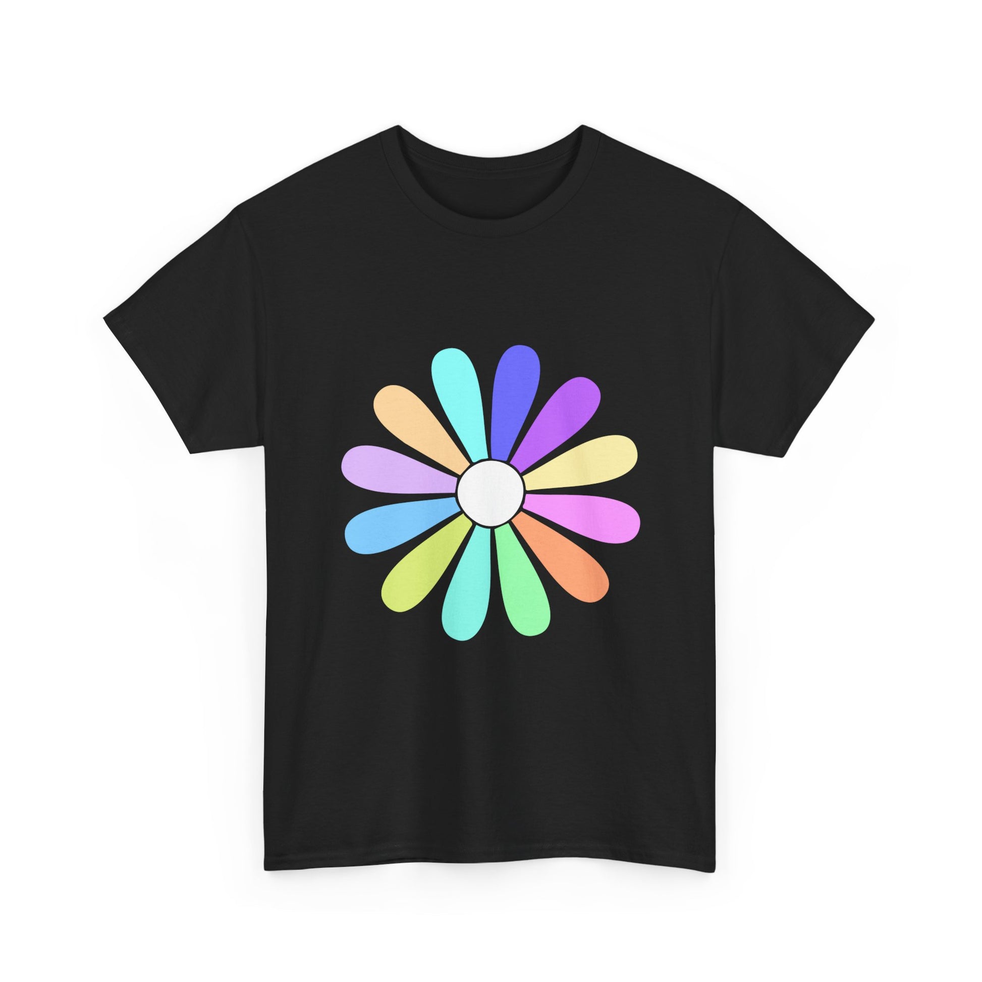 Rainbow Bloom Positivity Unisex Heavy Cotton Tee - snazzymerch