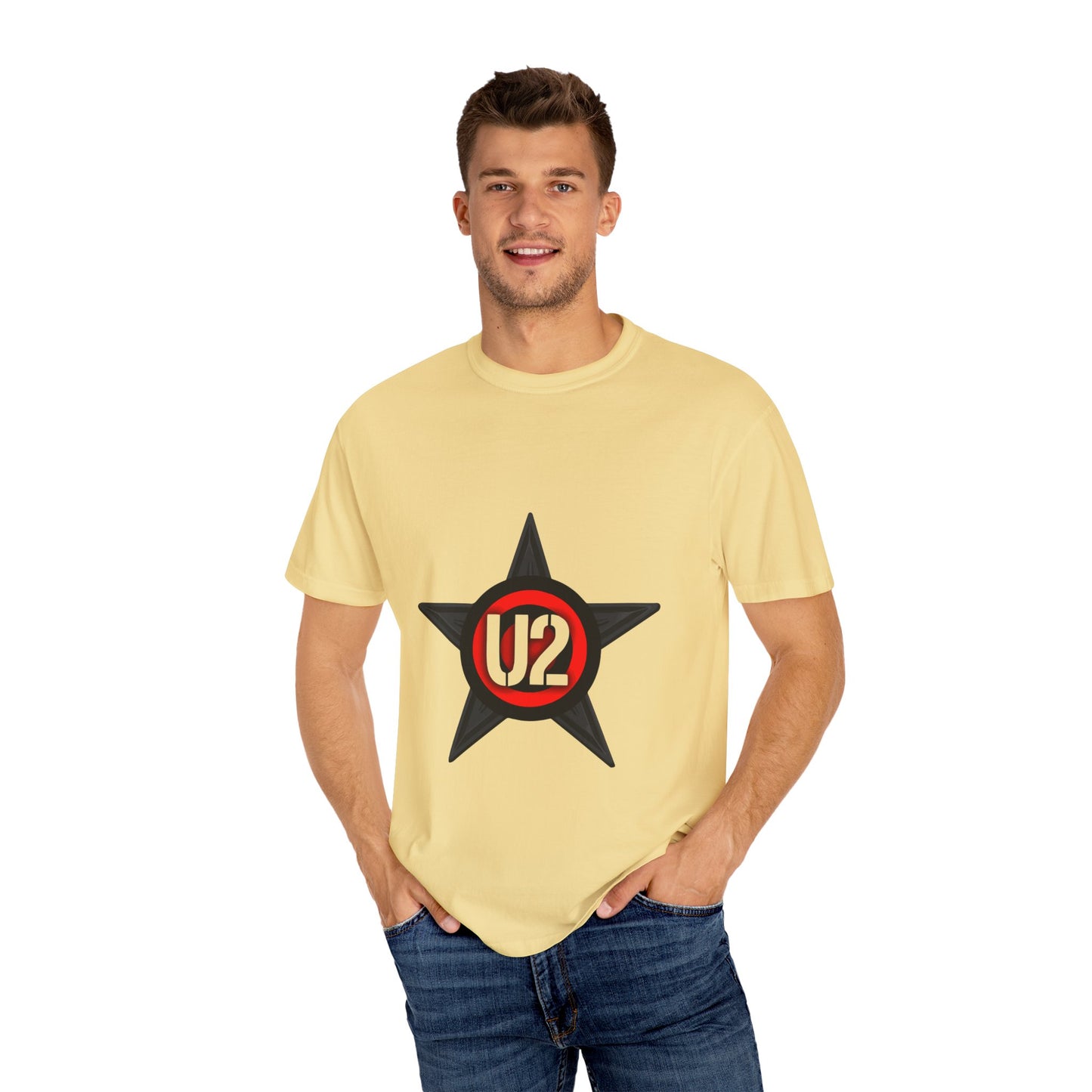 Retro Star Emblem Unisex Garment-Dyed T-shirt - snazzymerch