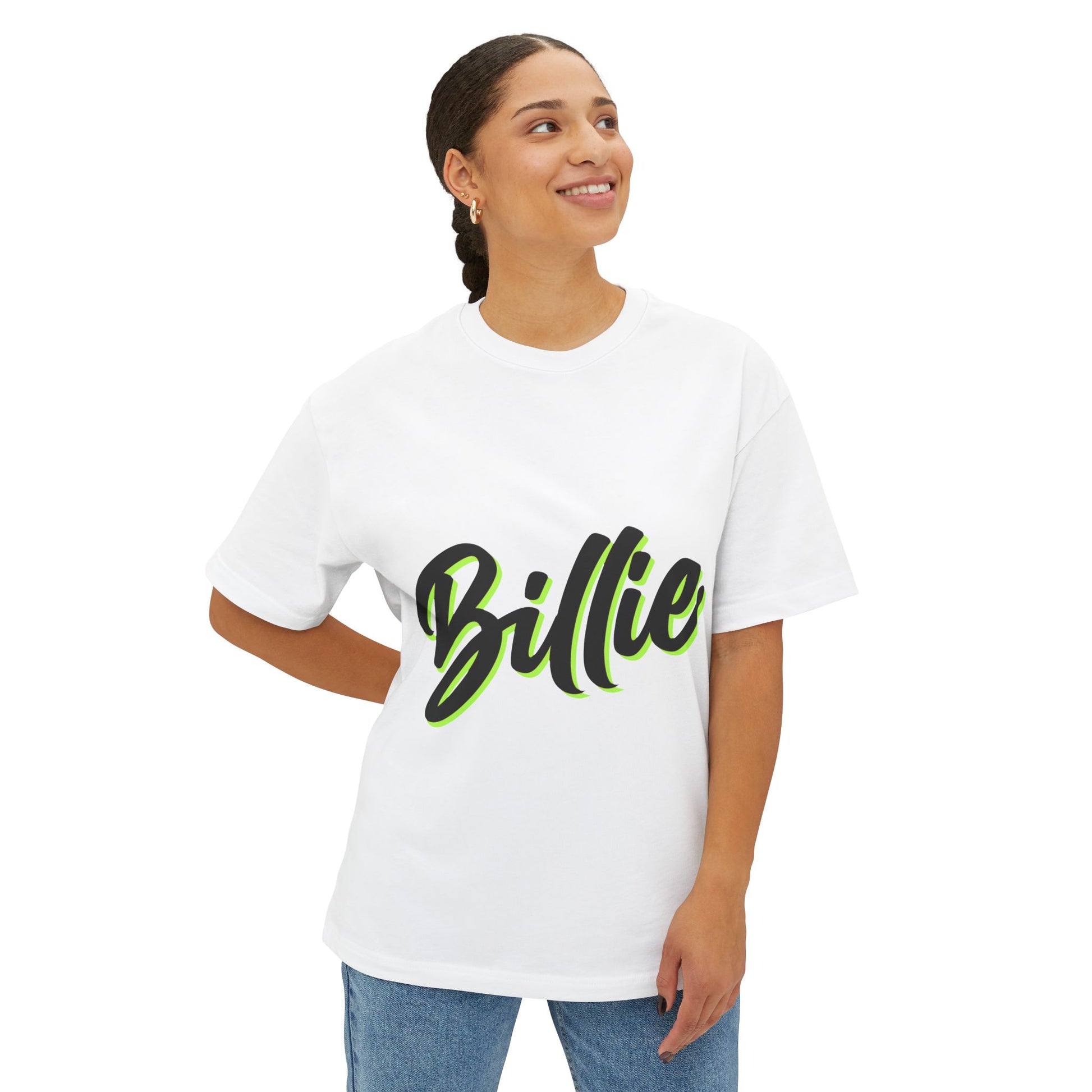 Billie Eilish Inspired Oversized T-Shirt – Electric Script Vibes Edition Printify