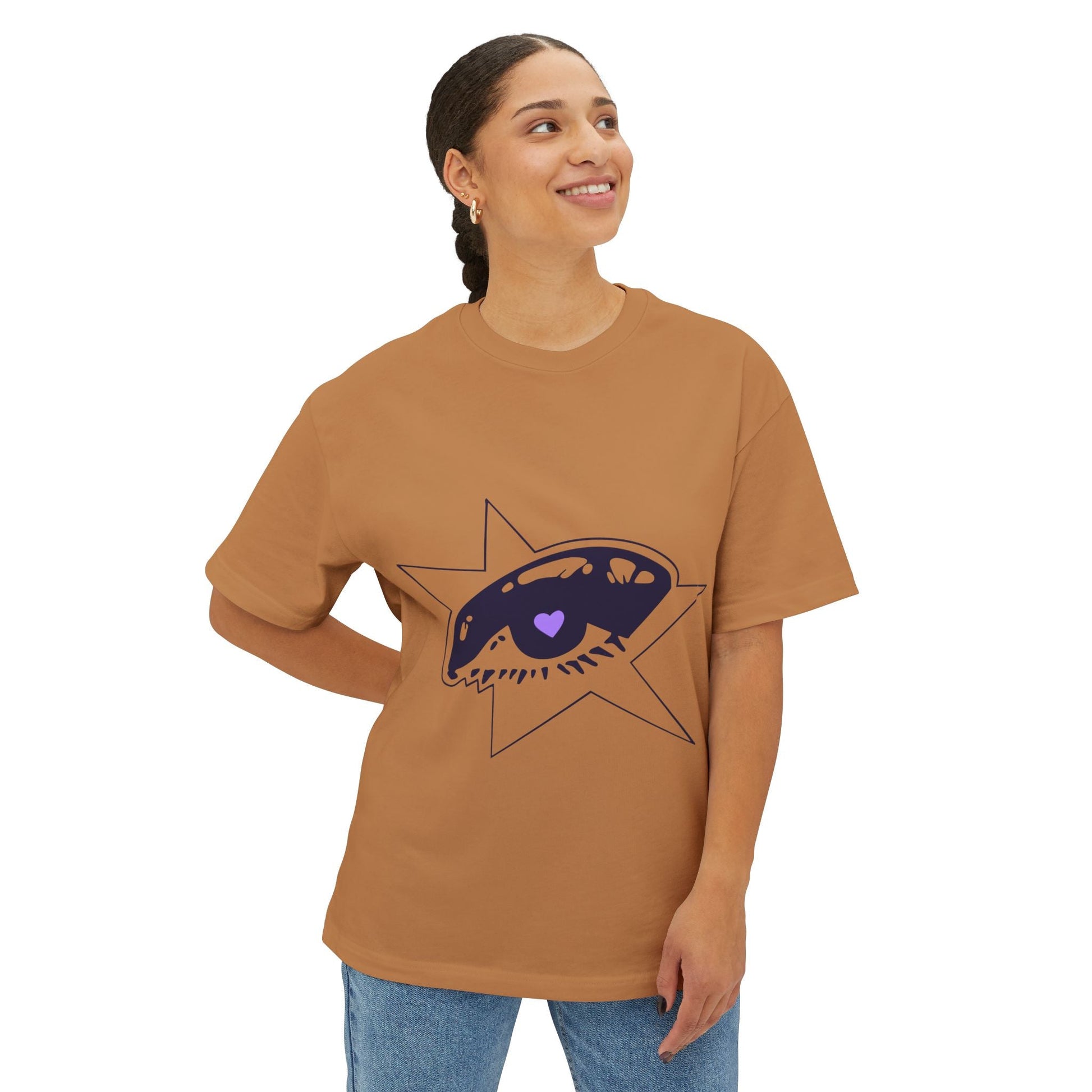 Purple Starry Eye-Oversized Tee Printify