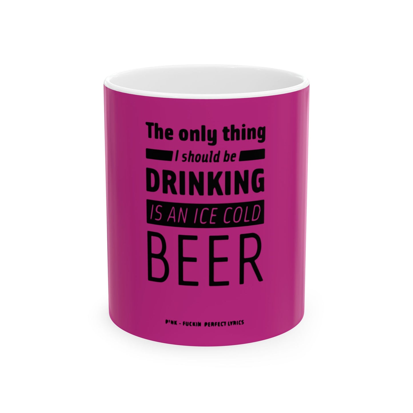 Pop Art Lips & Text Ceramic Mug, (11oz, 15oz) - snazzymerch