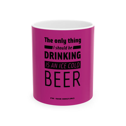 Pop Art Lips & Text Ceramic Mug, (11oz, 15oz) - snazzymerch