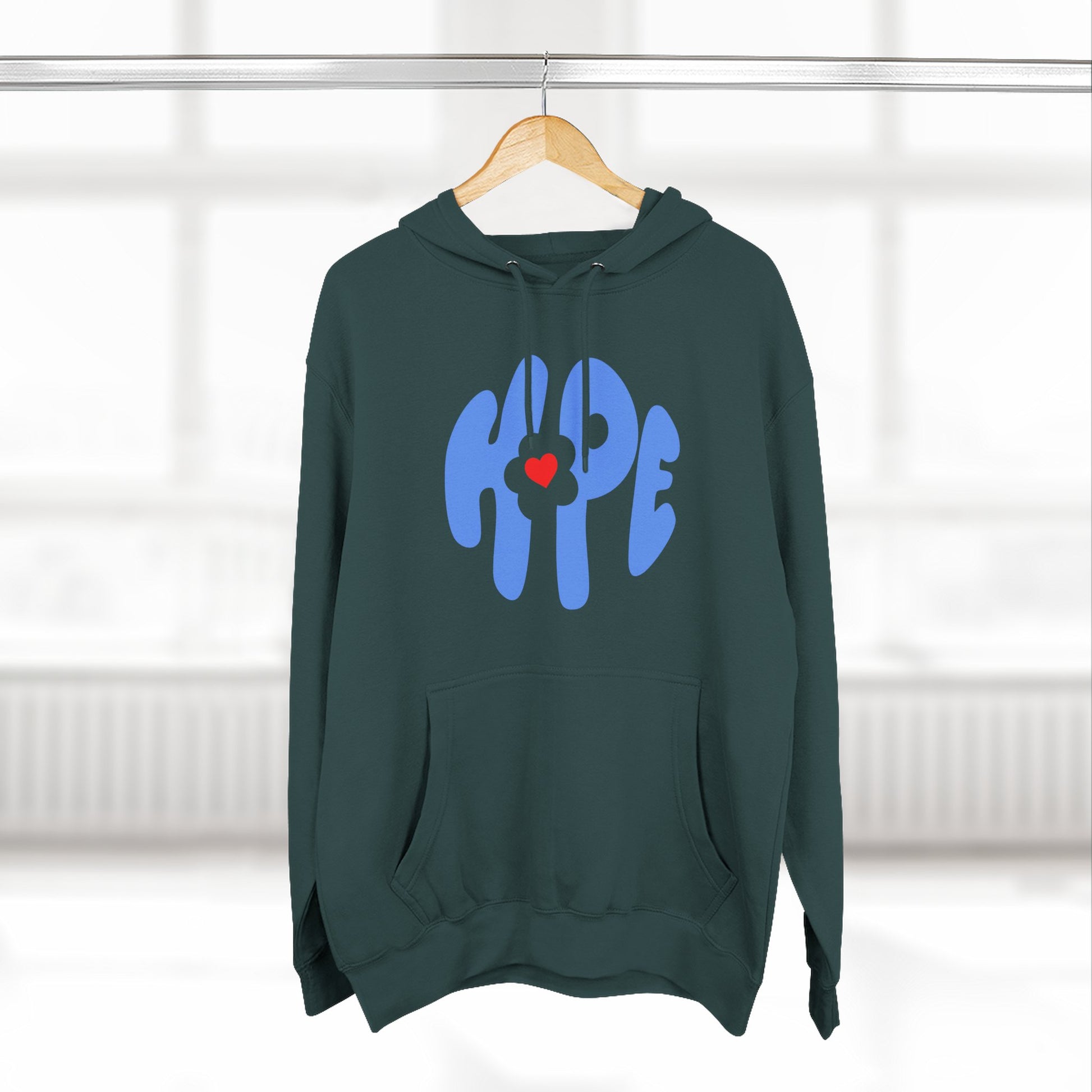 Heart of Hope Retro Three-Panel Fleece Hoodie - snazzymerch