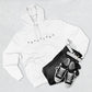 Minimal White Orbit Three-Panel Fleece Hoodie - snazzymerch