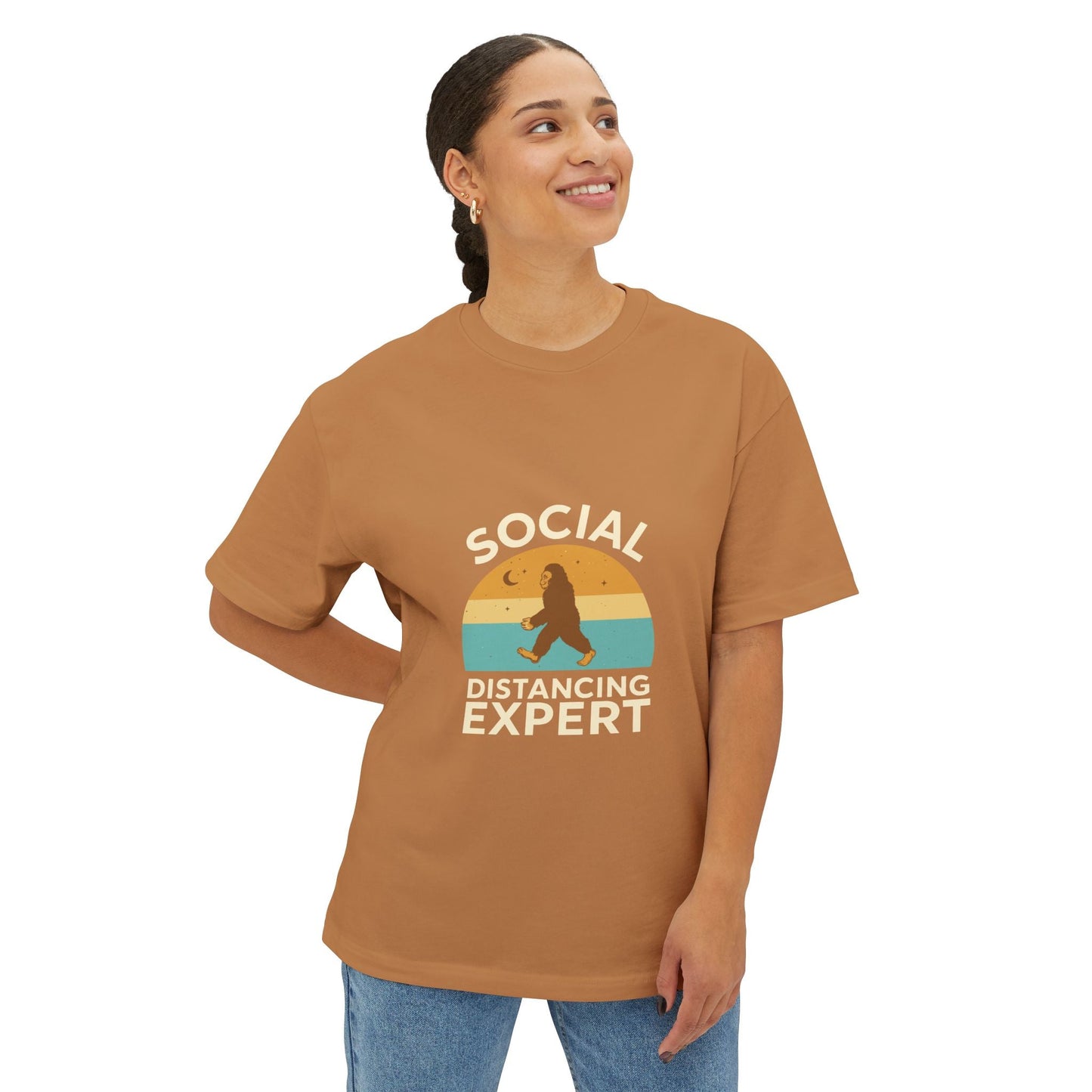 Oversized boxy Tee – Snazzy Social Distance Edition Printify