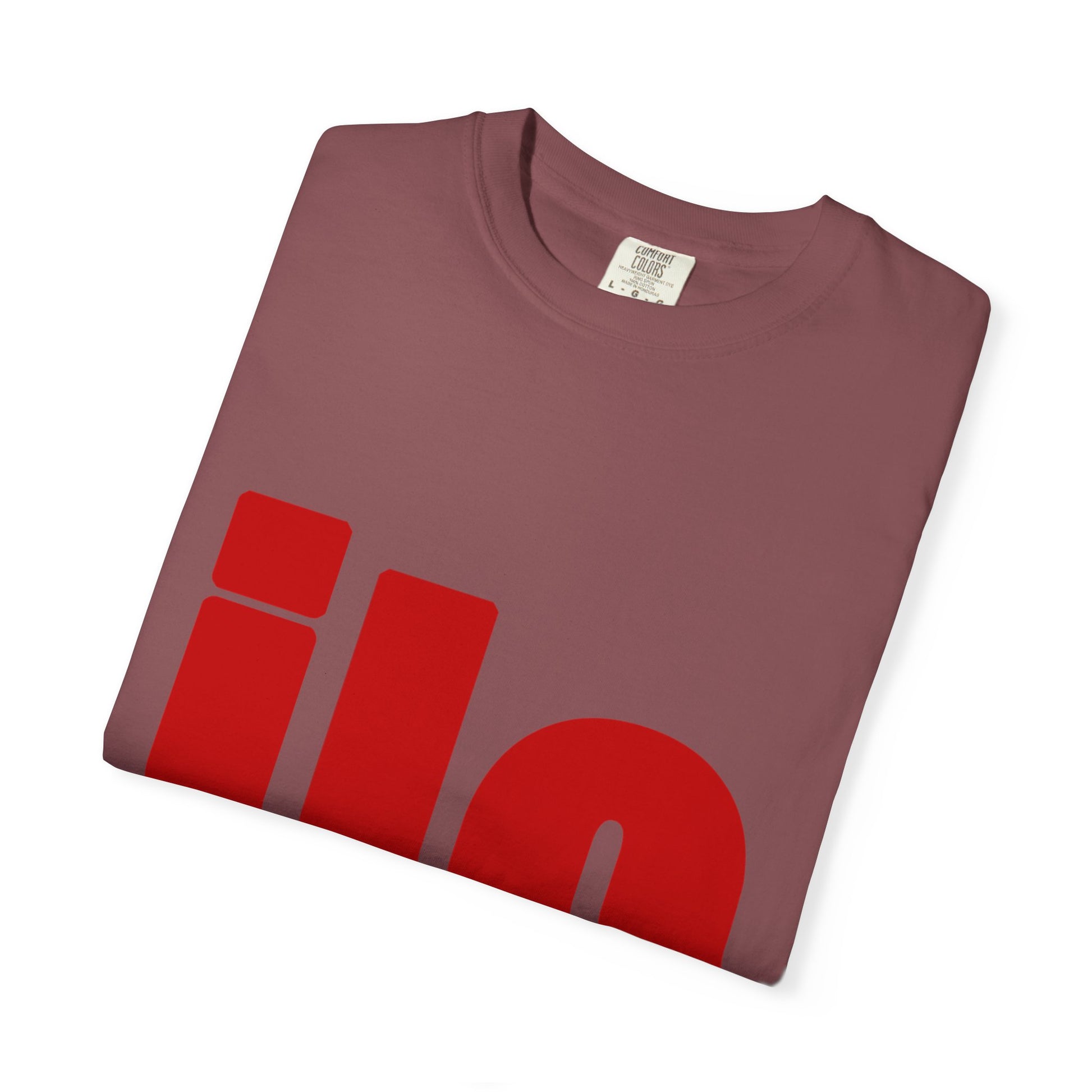 Billie Eilish Inspired Dyed T-shirt – Bold Red Block Edition Printify