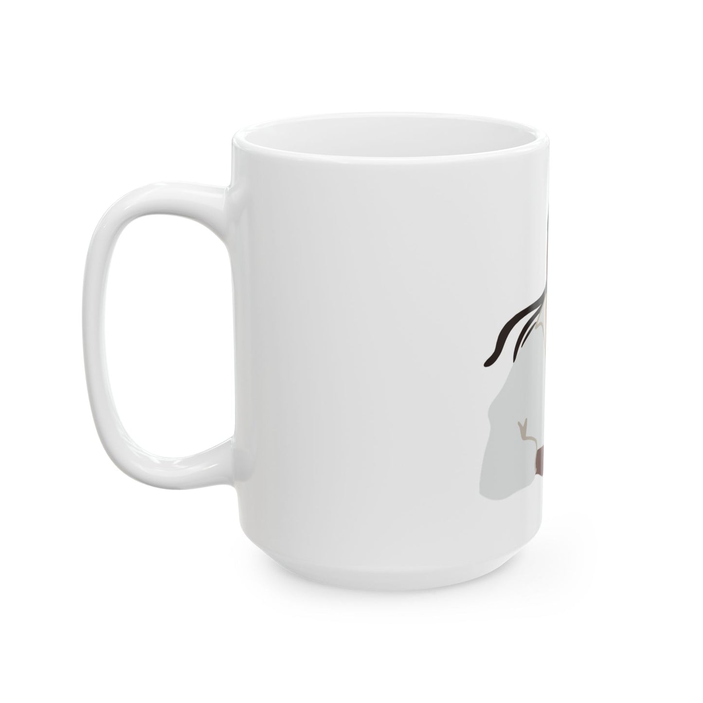 Vector Portrait Ceramic Mug, (11oz, 15oz) - snazzymerch