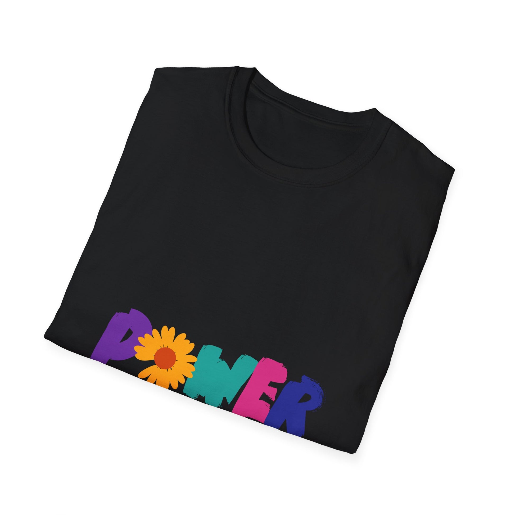 Retro Flower Power Color Pop Unisex Softstyle Tee - snazzymerch