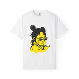 Billie Eilish Inspired Dyed T-shirt – Neon Mood Portrait Edition Printify