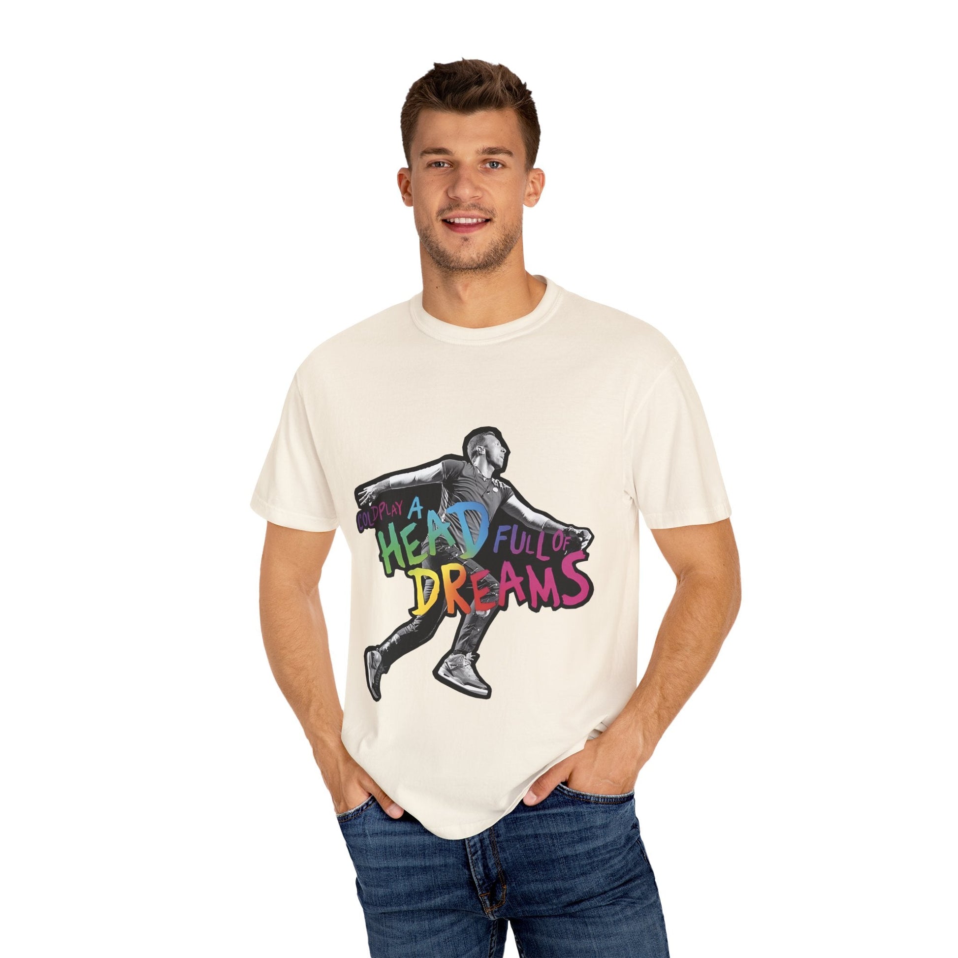 Unisex Garment-Dyed T-Shirt Inspired by Coldplay A Head Full of Dreams Chris Printify
