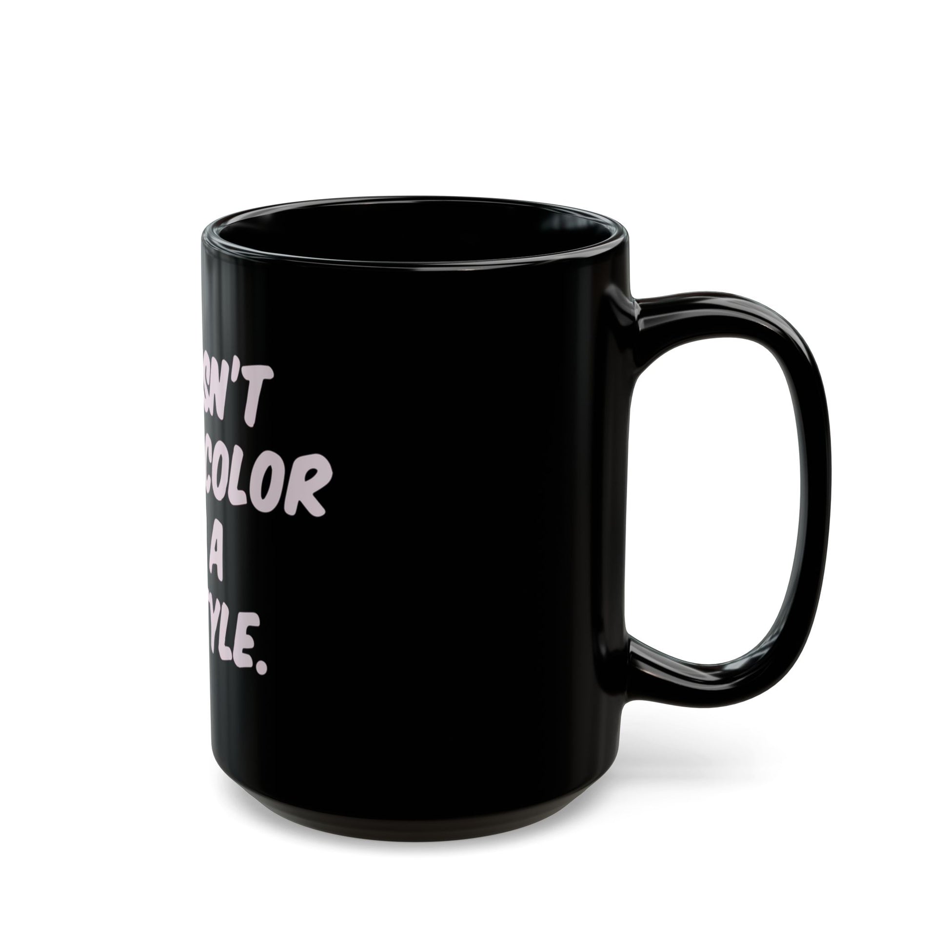 Lifestyle in Pink Black Mug (11oz, 15oz) - snazzymerch