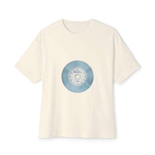 Midnight Vinyl Vibes Unisex Oversized Boxy Tee - snazzymerch