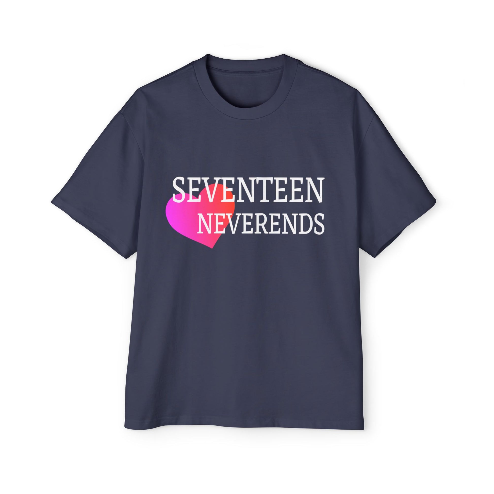Never Ends Heart Men's Heavy Oversized Tee - snazzymerch