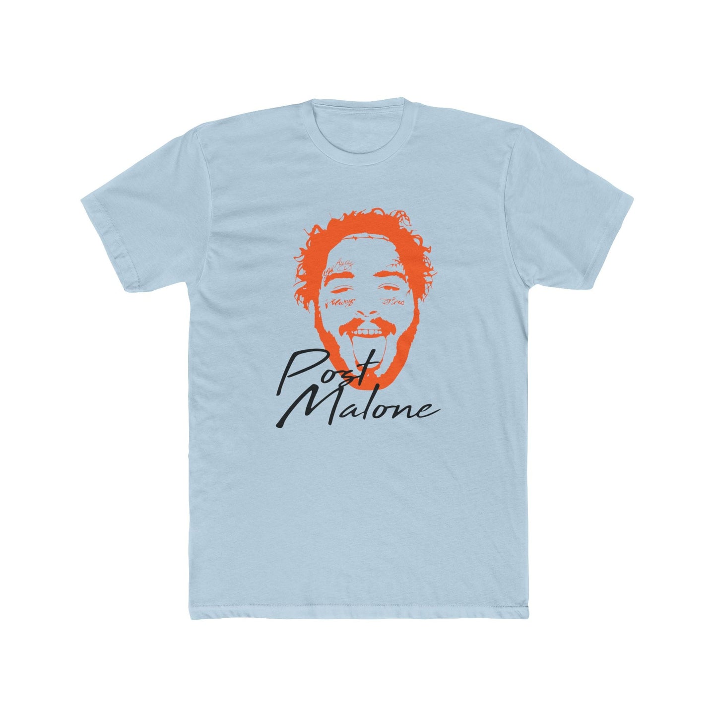 Unisex Cotton Tee – Post Malone Name Design with Picture Printify